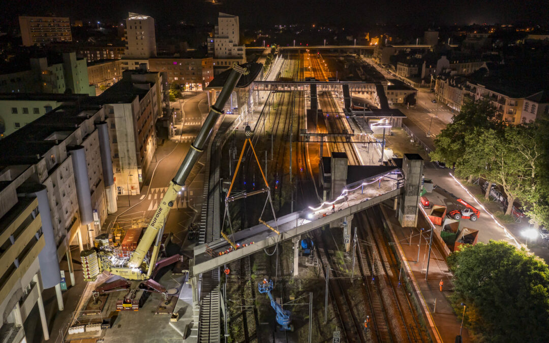 Dépose d’une passerelle de 17 tonnes